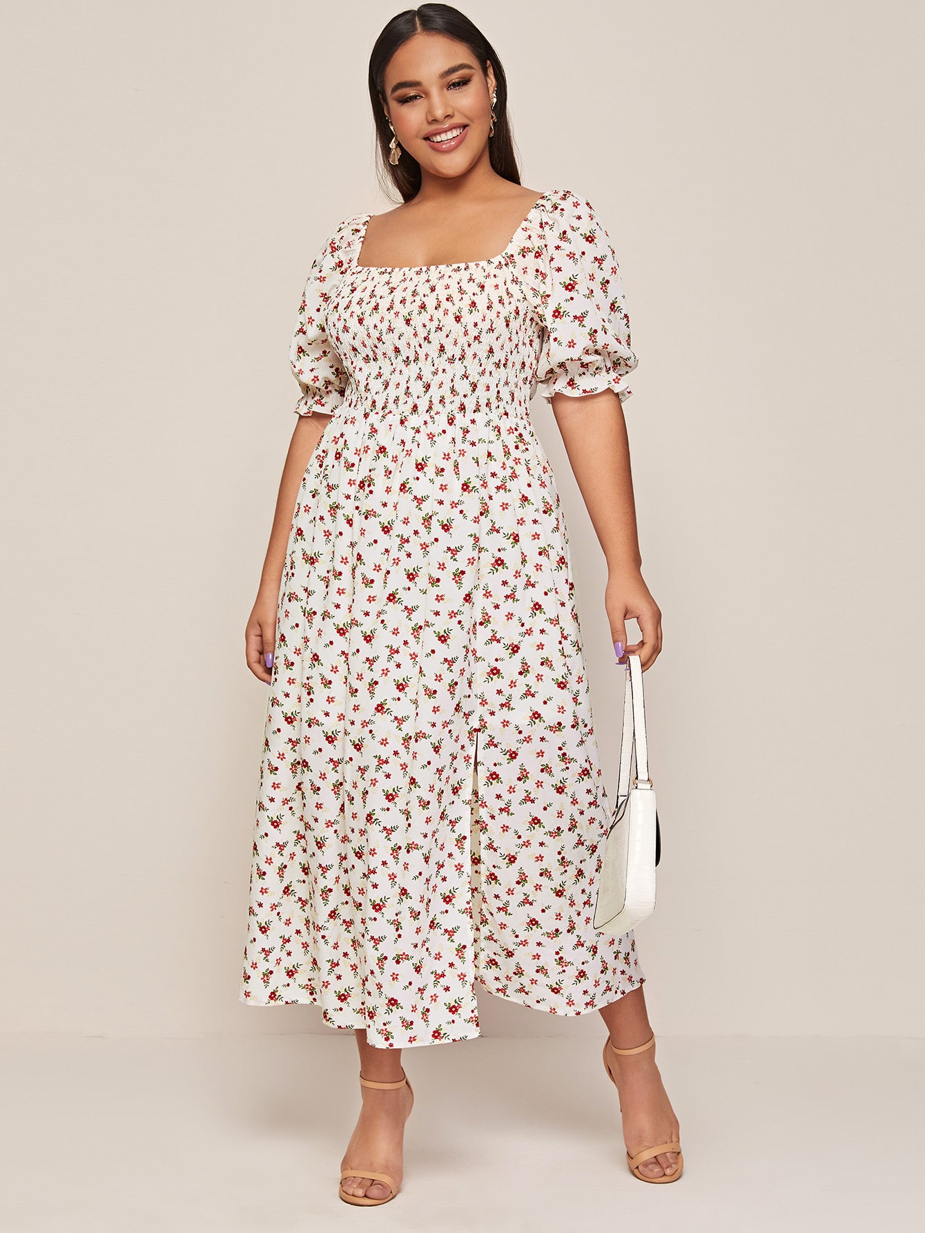milkmaid dress with slit