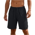 thumbnail image 2 of Big & Tall Summer Shorts for Men Casual Straight Elastic Waist Drawstring Loose Cargo Short with Zipper Pockets (2XL, Black), 2 of 9