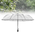 thumbnail image 1 of Clear Umbrella, High Density Black Ribs Compact Umbrella Transparent  for Travel, 1 of 8