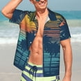 thumbnail image 5 of Lsque Palm Trees pattern Hawaiian Shirt for Men, Unisex Summer Beach Casual Short Sleeve Button Down Shirts-3X-Large, 5 of 9
