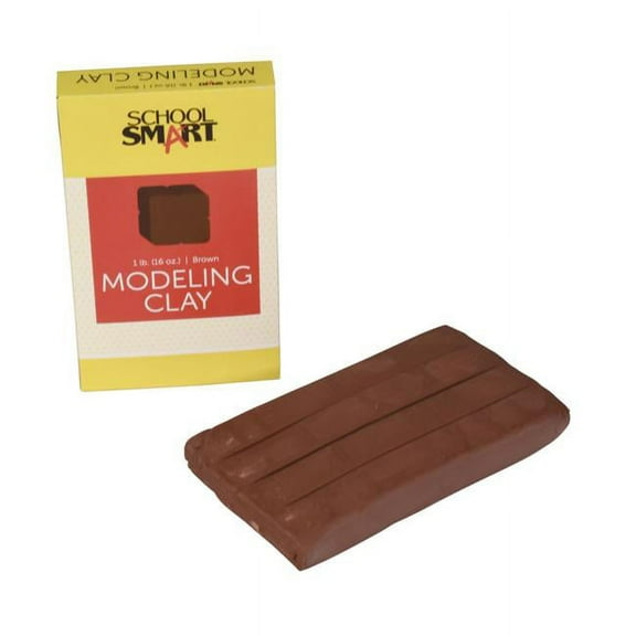 School Smart 2003081 1 lbs Modeling Clay, Brown
