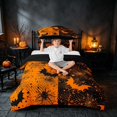 thumbnail image 3 of Homewish Halloween Bat Spider Web Twin Duvet Cover, Grunge Halftone Twin Bedding, Orange Black, Black Reversible 2-Piece, 1 Duvet Cover and 1 Pillowcase, 3 of 7