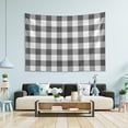 thumbnail image 4 of FREEAMG Plaid Grey and White Tapestry Aesthetic Tapestry Wall Hanging for Home Decor 90" x 60" Inches, 4 of 6