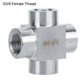 thumbnail image 4 of Adaptateur de Raccord de Tuyau en Argent Ferme, Raccord en Acier Inoxydable, Eau pour Raccord de Tuyau 4 Voies G3/8, 4 of 8