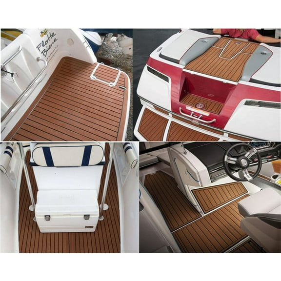 Zyutaosan Universal 17.7"X94" Eva Foam Teak Sheet Marine Flooring Yacht Boat Car Truck Rv Decking Self-Adhesive Pad Thickness 0.24" Non Absorption