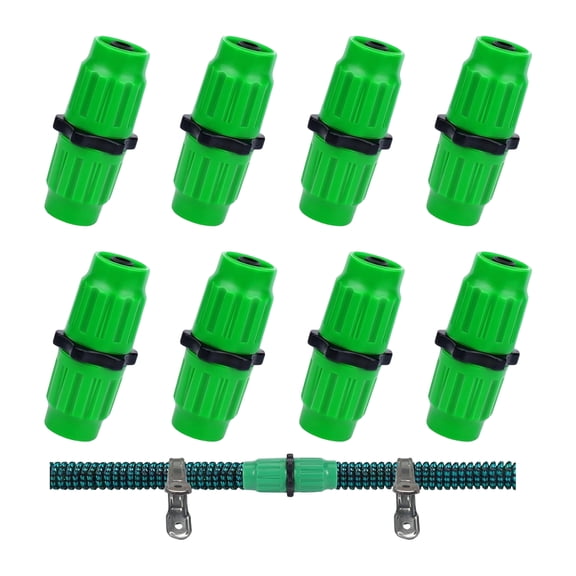 ACDANC Expandable Garden Hose Repair Kit,8 PCS Dual-Channel Hose Female Male Connectors Accessories with Metal Clamp Compatible with Pocket Hose Fit for 3/4" or 5/8" Garden Hose Fitting