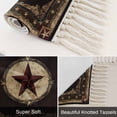 thumbnail image 6 of Western Stars Brown Washable Area Rug 3'x5',Farmhouse Country Vintage Wood Grain Woven Cotton Tassels Kitchen Rugs,Non Slip Indoor Door Mat Throw Carpet for Entryway Living Room Nursery Laundry Room, 6 of 9