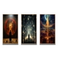 thumbnail image 2 of Designart "Revelation of Ancient Atlantis Mystery of Light IV" Abstract Landscape Framed Wall Art Set Of 3 - Red Abstract Landscapes Frame Canvas Set For Living Room Decor, 2 of 6
