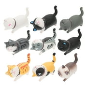 9 Pcs Cat Ornaments The Gift Gifts Christmas Statue Variety Pvc