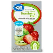Great Value Electrolyte Vitamin Enhanced Strawberry Kiwi Drink Mix, 0.08 oz, 10 Count