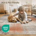 thumbnail image 4 of ODIKA 4'x6' Washable Area Rug Non-Slip, Chair-Friendly, Flatwoven Stump Grain Annual Rings Tone Ring Concentric Earthy Farmhouse for Home Office, Under Desk, 4 of 7