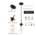 thumbnail image 4 of 2-Light Modern Glass Shade Height Adjustable Cylinder Pendant Light Chandelier Ceiling Light Fixture for Kitchen Island Living Room, 4 of 8
