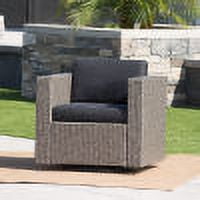 MP1 Swivel Patio Chair with Cushions (Single, Mix Black / Dark Grey)