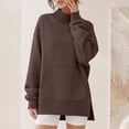 thumbnail image 4 of Basysin Sweatshirts For Women Side Slit Oversized Pullover Tops with Pocket | Long Sleeve Casual Sweatshirts Atheltic Workout Sweater Tops Fall Fashion, 4 of 5