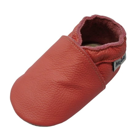 

Mejale Baby Soft Soled Leather Moccasins Anti-Slip Infant Toddler Shoes First Walkers(Watermelon Pink 18-24 Mos)