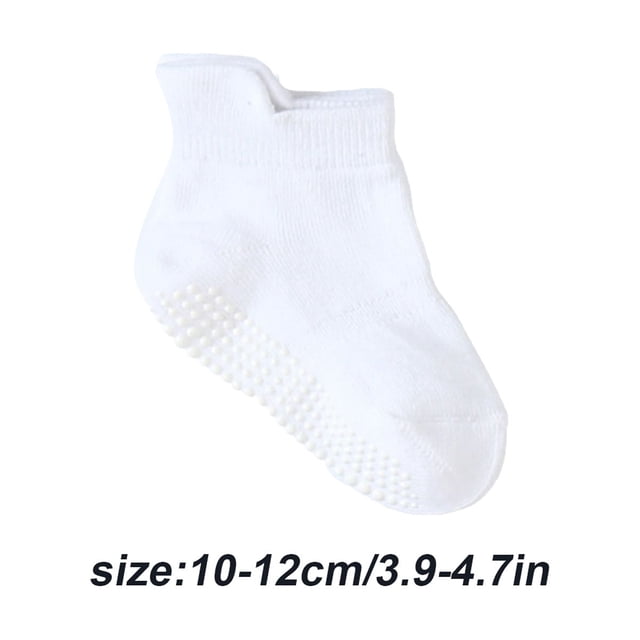 6 Pcs Bas pour Enfants avec Bonne Élasticité Confortables à Porter Style Simple Bonne Fabrication Blanc 10-12