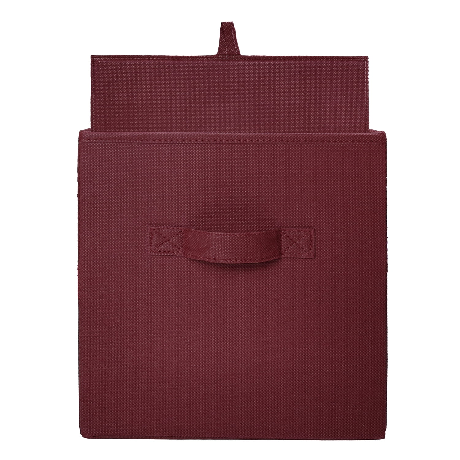 Mainstays Collegiate Collapsible Fabric Bins 10.5X10.5, Maroon Supreme, 4 Pack