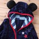 thumbnail image 3 of 2023 Baby Kids Mickey Mouse Hooded Bathrobe Fleece Dressing Gown Boy Girl Sleepwear Nightwear-9192339824707 Navy Blue 3-4 Years, 3 of 4