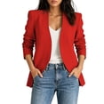 thumbnail image 4 of IUYRTFE Women's Collarless Open Front Blazer Long Sleeve Casual Workwear Jacket Solid Color, 4 of 9