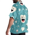 thumbnail image 3 of Tiny teeth Men's Casual Printed Button Down Short Sleeve Spread Collar Beach Shirts for Summer, Unisex, 3 of 6