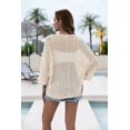 thumbnail image 3 of Zeagoo Womens Summer Crochet Cardigan Sweaters Lightweight Open Front 3/4 Sleeve Batwing Kimono Boho Knit Cover Ups, 3 of 8