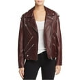 thumbnail image 2 of McQ Womens Leather Biker Jacket, Red, 42, 2 of 2