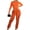 Orange - Long Sleeve, variant on Women's Jumpsuit Two-Piece Set - Set with Casual Long-Sleeve Crewneck Sweatshirt and High-Waist Fringe Pants Tracksuit