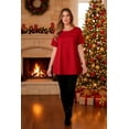 thumbnail image 3 of Roaman's Women's Plus Size Ultimate Cotton Crewneck Short Sleeve Swing Tee, 3 of 6