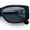 All Black, variant on Womens Narrow Rectangle Mod Luxury Fashion Plastic Sunglasses Blue - Smoke