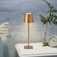 thumbnail image 2 of Home Accents 14.8 inch LED Cordless Metal Table Lamp, Rechargeable 3 Color Stepless Dimming, Gold, 2 of 5