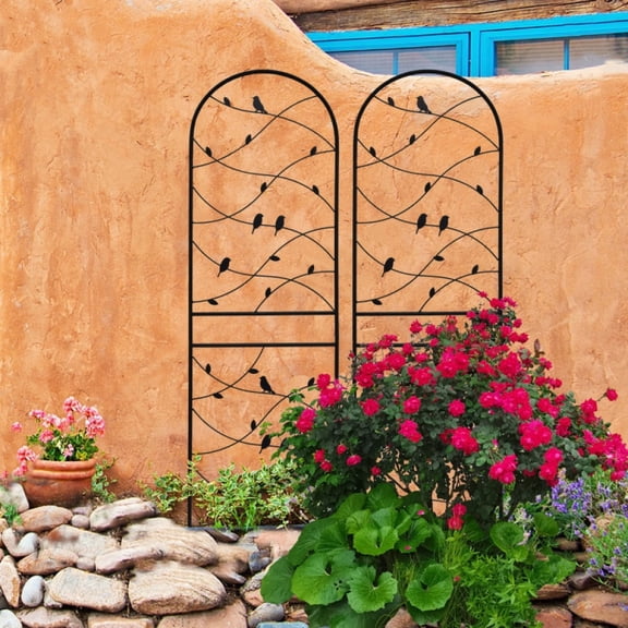 2 Pcs Metal Garden Trellis 19.7''W×86.7''H for Climbing Plants, Rustproof Plant Support