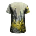 thumbnail image 5 of Dyegold Womens Summer Casual T-Shirts Round Neck Floral Printed Short Sleeve Graphic Tee Tops Loose Fitting Comfy Tunic Tops, 5 of 5