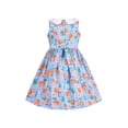 thumbnail image 3 of Girls Dress Round Neck Cross Collar Bow Tie Butterfly Lemon Sleeveless 7-8 Years, 3 of 7