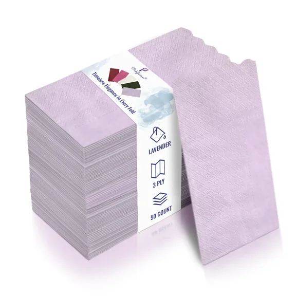 Pickytarian Dinner Napkins 3-Ply Lavender 16” x 16” (50 Count)