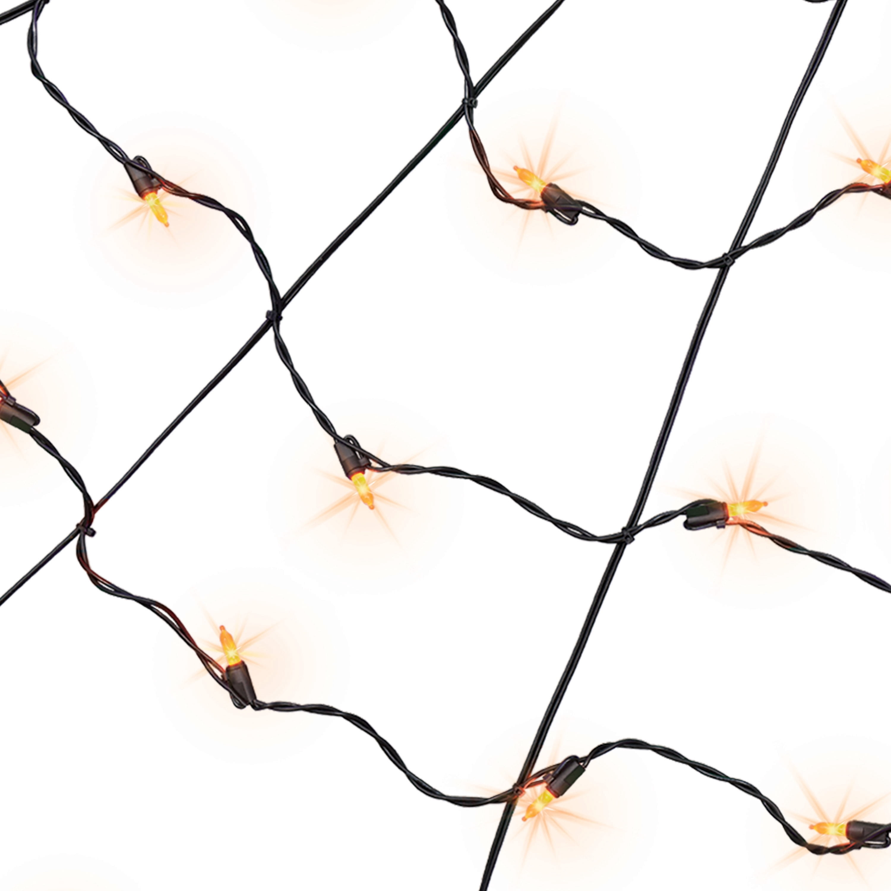 Indoor/Outdoor 30-Count LED Corner Web Lights, Orange, 30" x 30", Halloween by Way To Celebrate