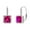 Created Ruby, variant on 925 Sterling Silver Lever Back Earrings with Princess Cut Cubic Zirconia for Women