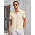 thumbnail image 2 of COOFANDY Men's Casual Button Down Shirts Short Sleeve Summer Beach Vacation Untucked Dress Shirts with Pocket, 2 of 6