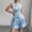 #282-Sky Blue, variant on Haivin Ladies' Spring/Summer Solid Color Printed Round Neck Dress