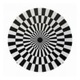 thumbnail image 3 of Bone Inlay Coffee Table – Round Black and White Checkerboard Design, Modern Art Style, 3 of 4