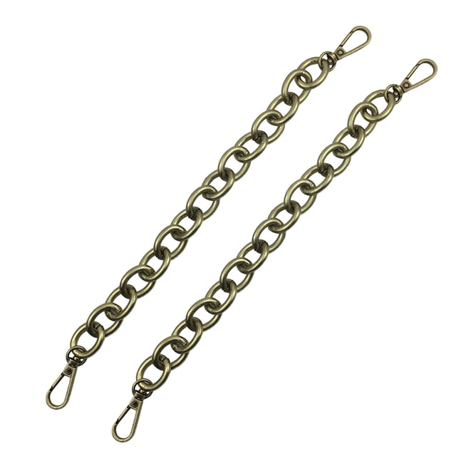 2 piezas 30 cm de repuesto de cadena de hierro antiguo DIY accesorios de correa de bolso accesorios de asa para bolso de mano (bronce)