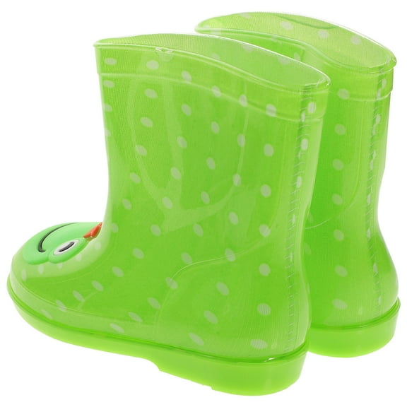 LABSERRON Rain Boot Toddler Green PVC Waterproof for Boys and Girls 15cm Inner Length 1 Pair