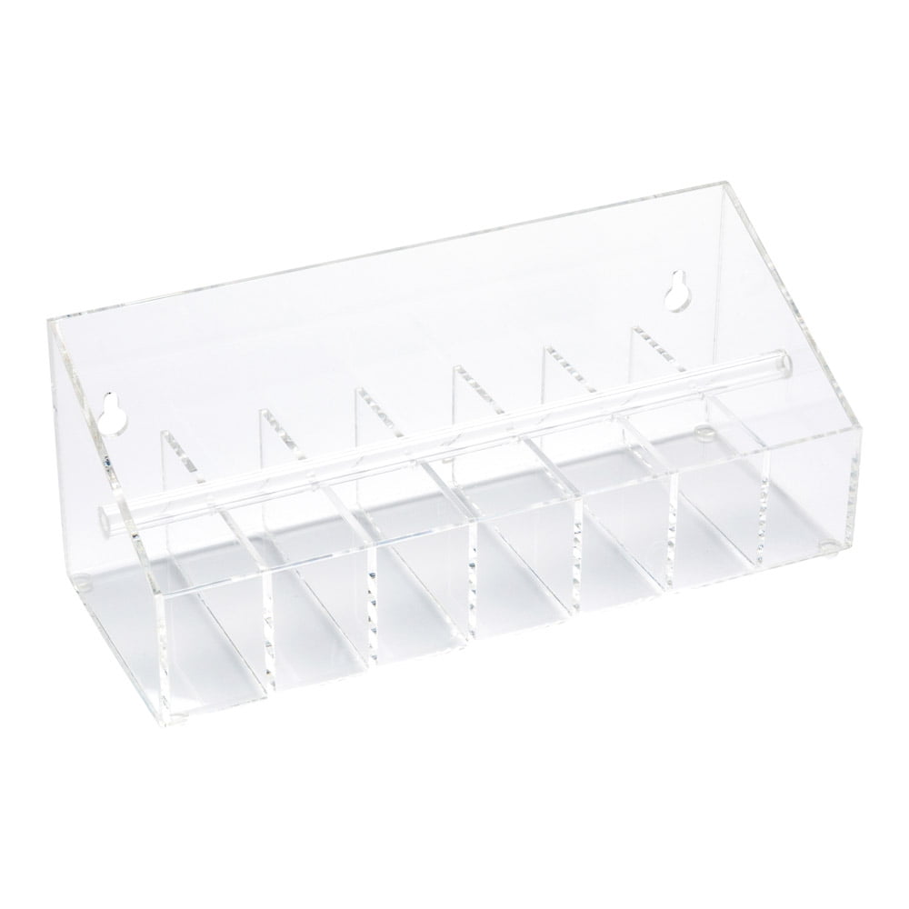 RW Smart Clear Acrylic Label Dispenser 7 Slots 14 1/2" x 3 1/2" x 3