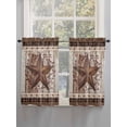 thumbnail image 5 of Texas Star Vintage 2 Panel Kitchen Curtains for Windows, Brown Retro Art Red Berry Wooden Bathroom Privacy Curtain, Home Décor Window Treatment for Bedroom/Living Room 55"x45", 5 of 6