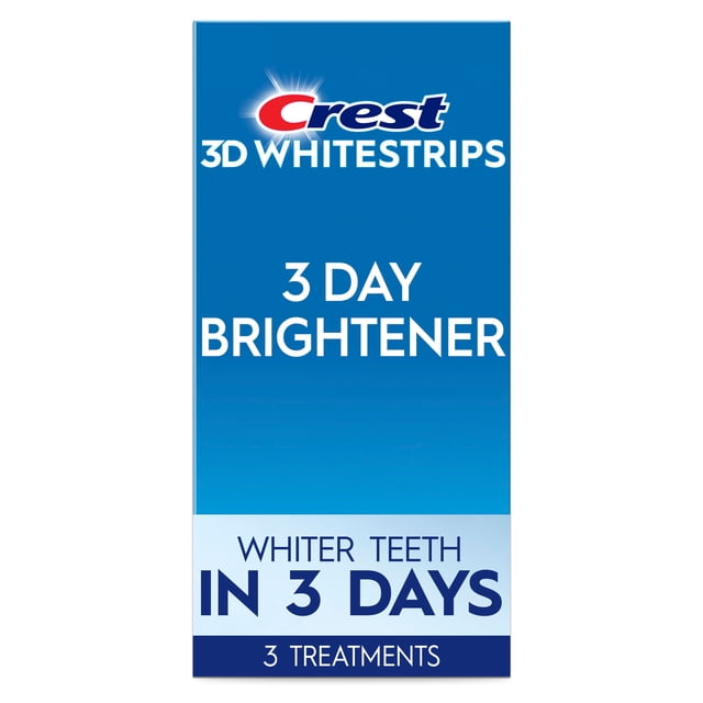Crest 3DWhitestrips 3 Day Brightener At-Home Teeth Whitening Kit, 3 Treatments, Whiter Teeth in 3 Days