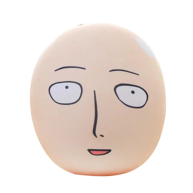 Almohada de felpa con cabeza de Anime para niños, cojín One Punch Man Saitama Bald Man, juguetes de peluche para niños, regalos de navidad