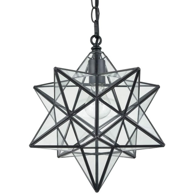 Suspension Étoile Marocaine Moderne en Verre Clair, 16 Pouces