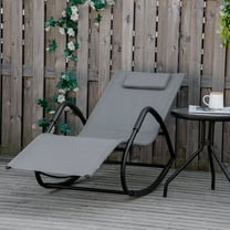 Outsunny Rocking Chair for Sunbathing, Lawn, Garden or Pool, Gray