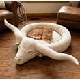 thumbnail image 3 of Longhorn Lounger Pet Bed, Western‑Theme Decorative Plush Pet Bed for Farmhouse Interior, 3 of 5