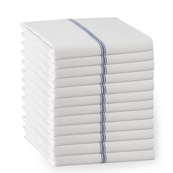 Juego de paños de cocina LANE LINEN, 100% algodón, paquete de 12 unidades, color azul