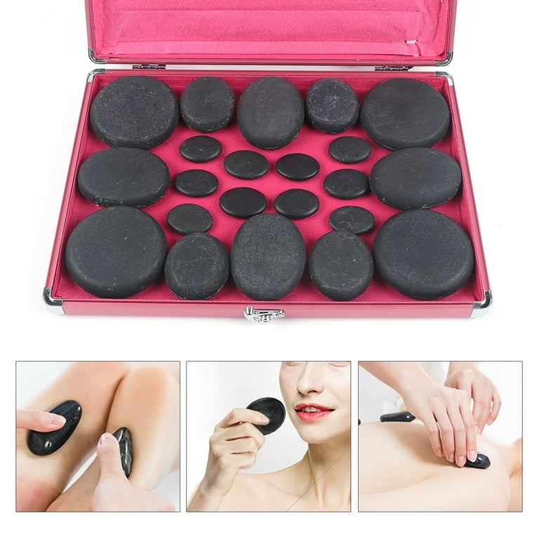 20pcs/set Hot Stone Massage Set Heater Box Relieve Stress Back Pain Health  Care